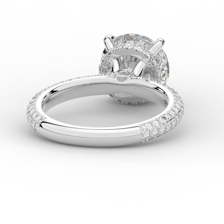 3.60CT.TW ROUND LAB DIAMOND SOLITAIRE ENGAGEMENT RING - Nazarelle