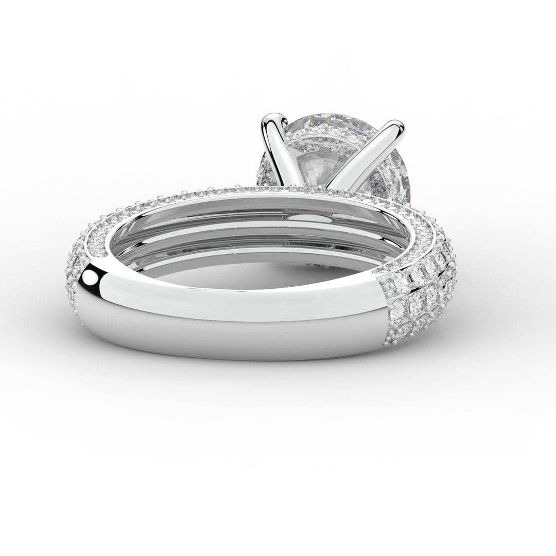 4.80CT.TW ROUND LAB DIAMOND UNDERHALO ENGAGEMENT RING - Nazarelle