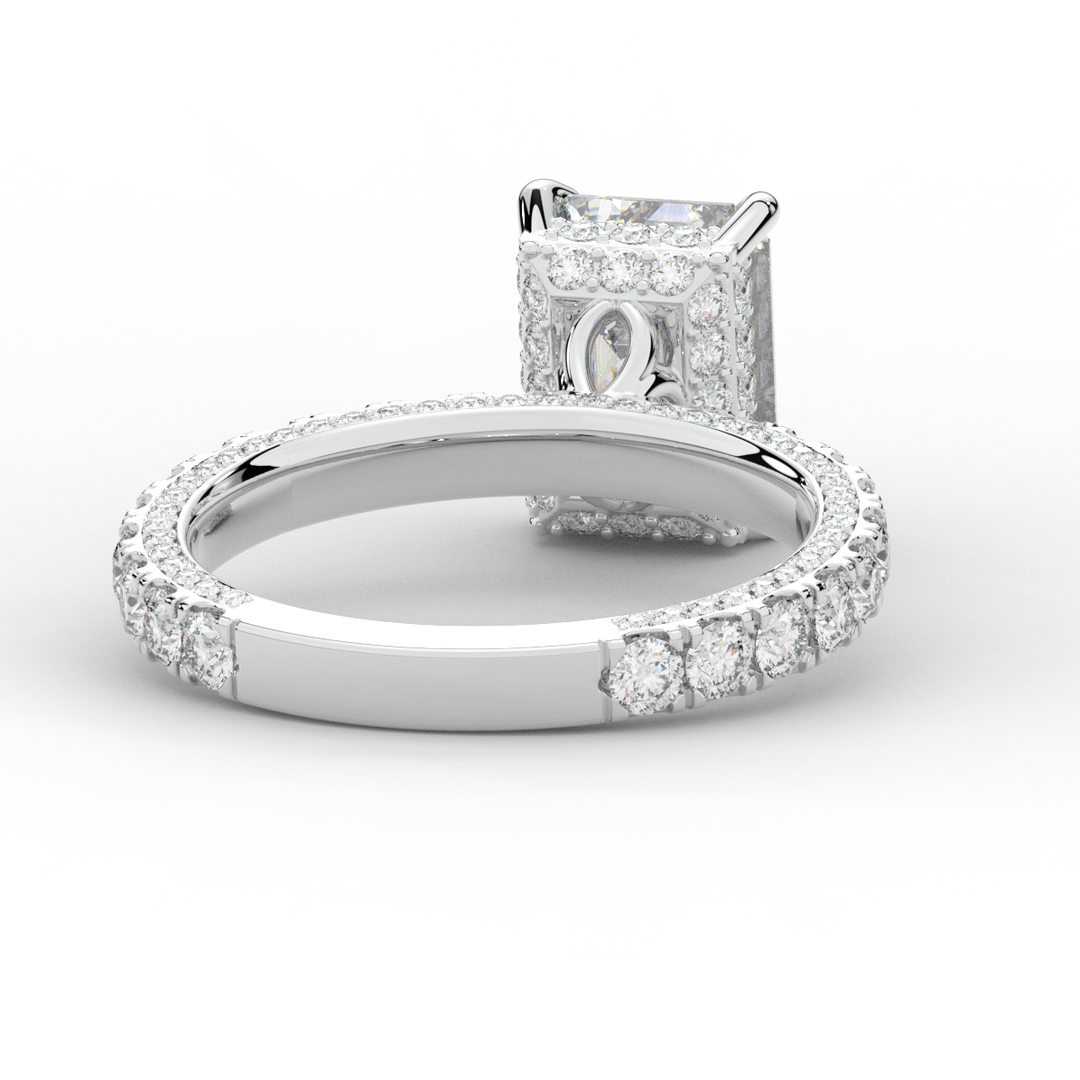 3.00CT.TW EMERALD CUT LAB DIAMOND ENGAGEMENT RING - Nazarelle