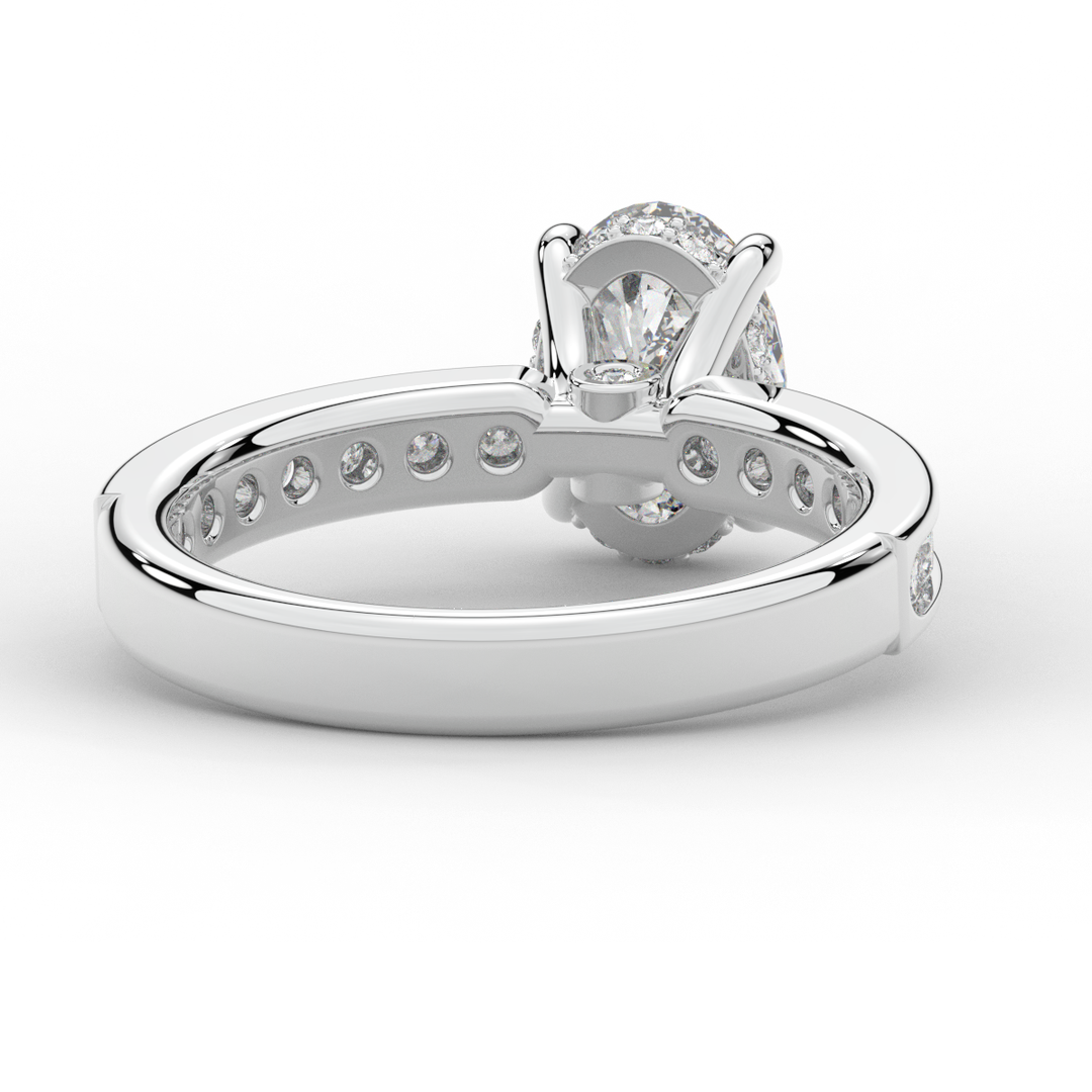 1.95CT.TW OVAL LAB DIAMOND UNDERHALO ENGAGEMENT RING - Nazarelle