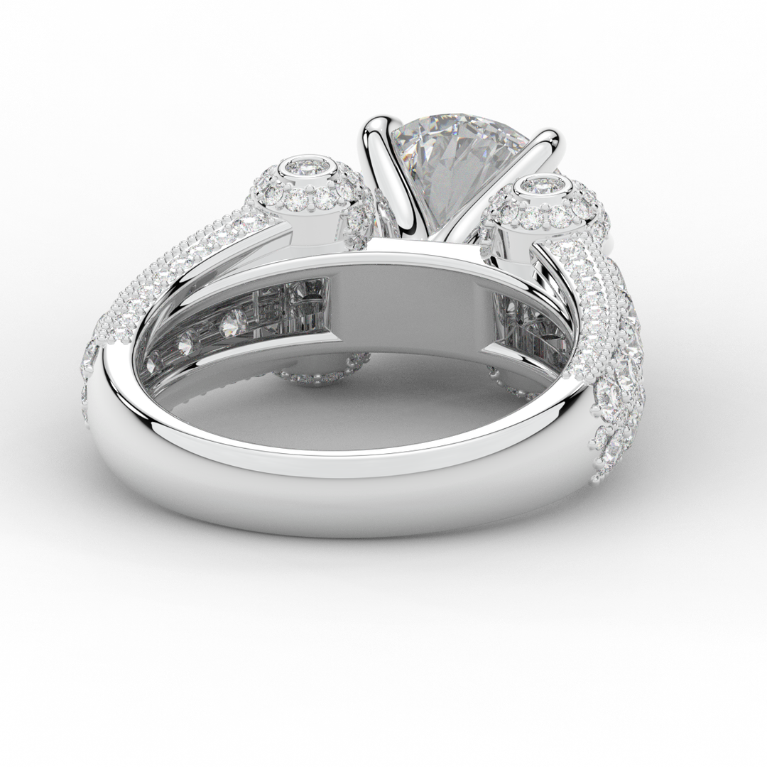 4.75CT.TW ROUND LAB DIAMOND ENGAGEMENT RING - Nazarelle