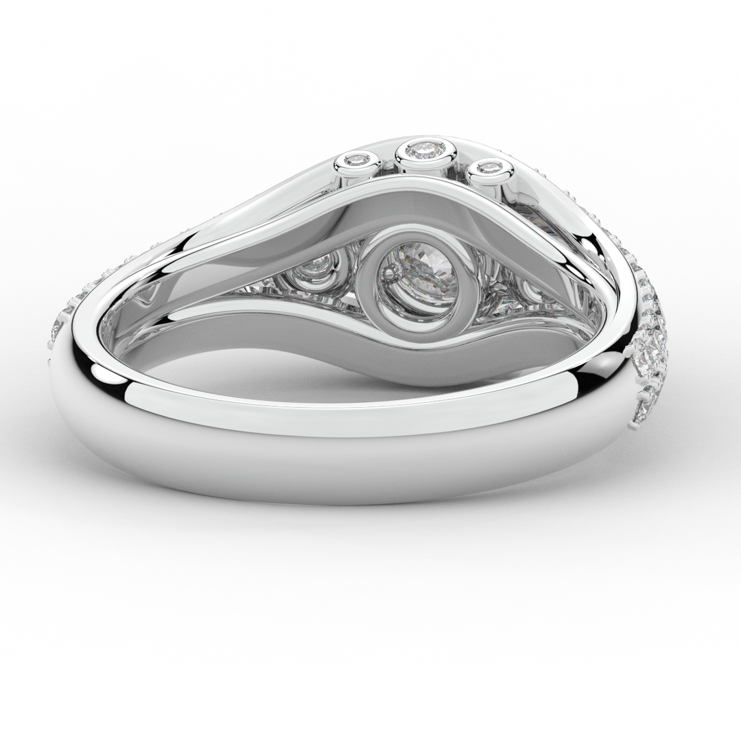 1.90CT.TW ROUND LAB DIAMOND THREE STONE ENGAGEMENT RING - Nazarelle