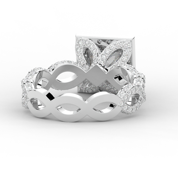 2.40CT.TW PRINCESS LAB DIAMOND HALO ENGAGEMENT RING - Nazarelle