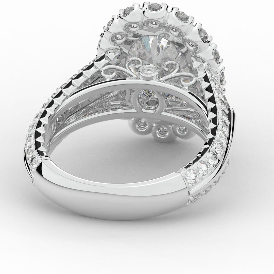 5.75CT.TW OVAL LAB DIAMOND HALO ENGAGEMENT RING - Nazarelle