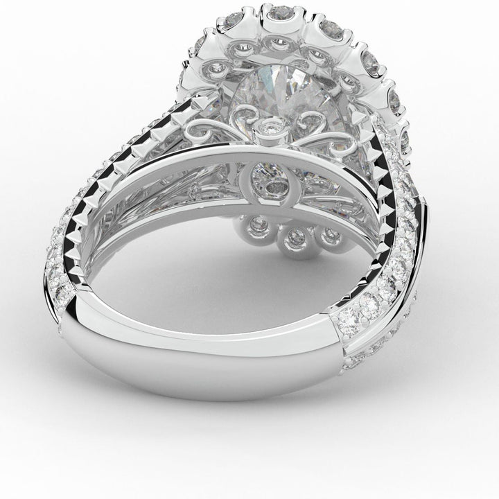 5.75CT.TW OVAL LAB DIAMOND HALO ENGAGEMENT RING - Nazarelle