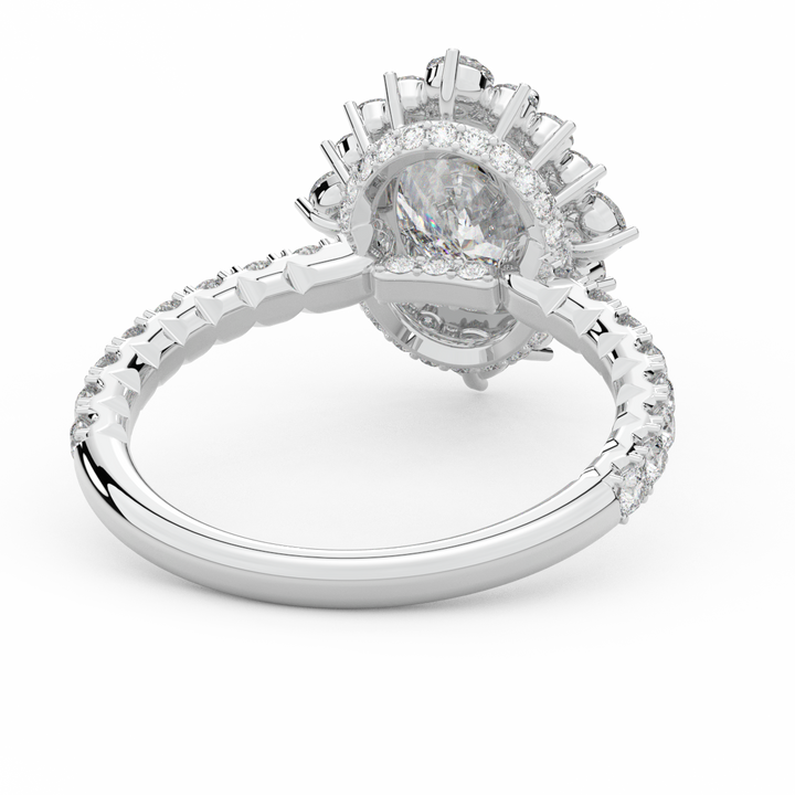 2.80CT.TW OVAL LAB DIAMOND HALO ENGAGEMENT RING - Nazarelle