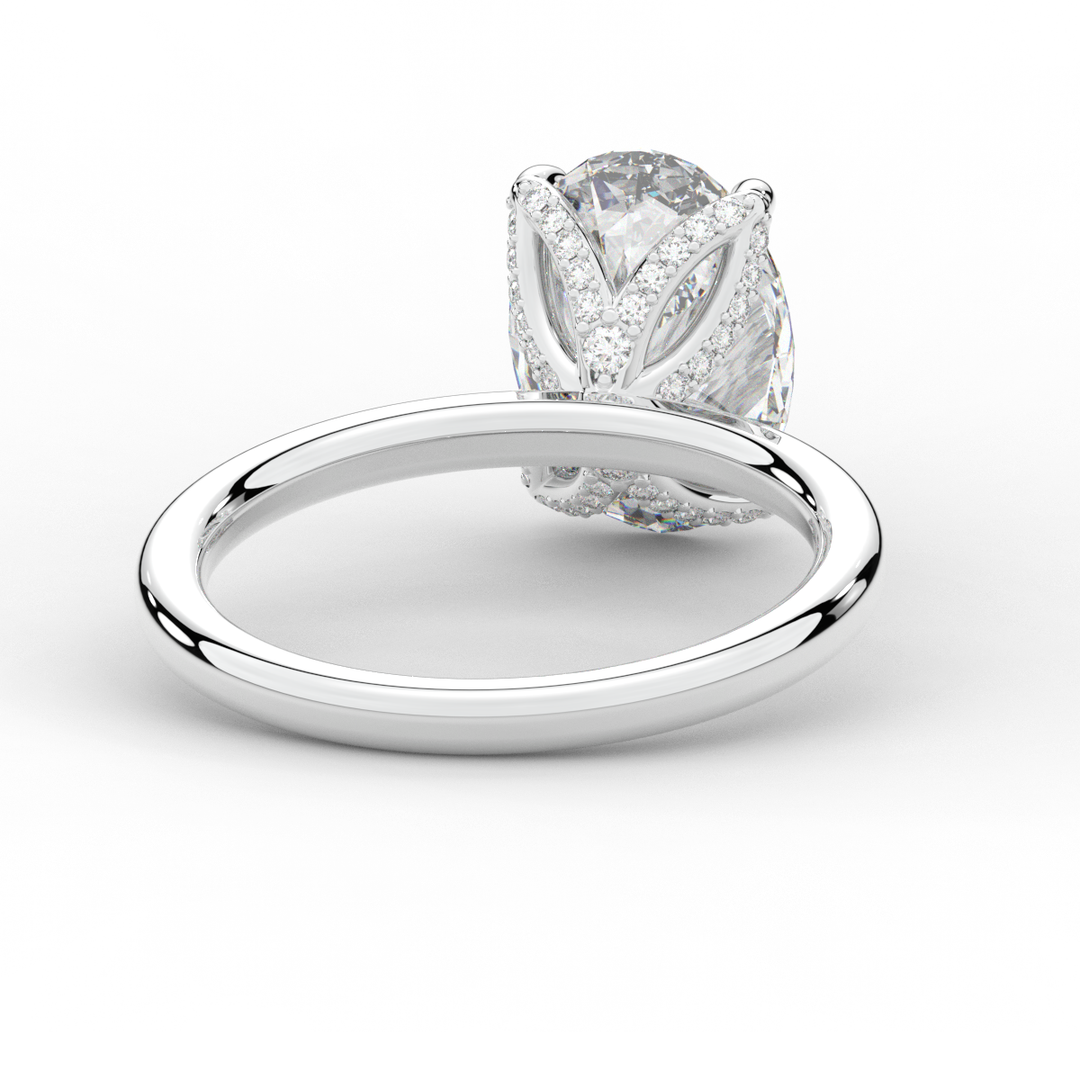 3.10CT.TW OVAL LAB DIAMOND ENGAGEMENT RING - Nazarelle