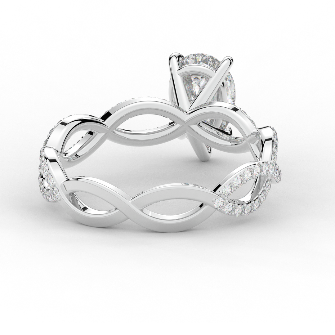 1.30CT.TW PEAR LAB DIAMOND TWIST BAND ENGAGEMENT RING - Nazarelle