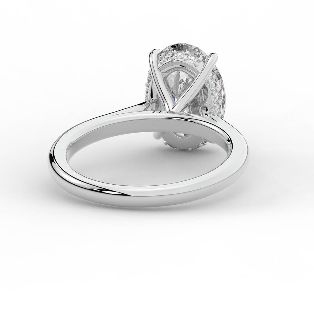 2.05CT.TW OVAL LAB DIAMOND UNDERHALO ENGAGEMENT RING - Nazarelle