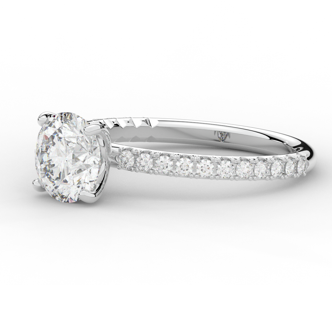 1.75CT.TW ROUND LAB DIAMOND SOLITAIRE ENGAGEMENT RING - Nazarelle