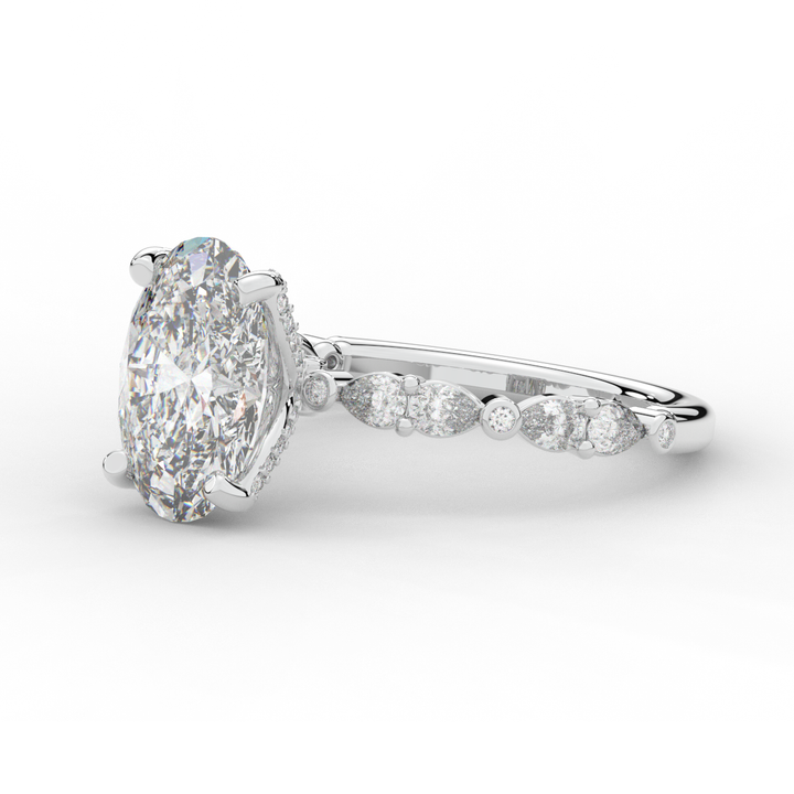 3.60CT.TW OVAL LAB DIAMOND SOLITAIRE ENGAGEMENT RING - Nazarelle