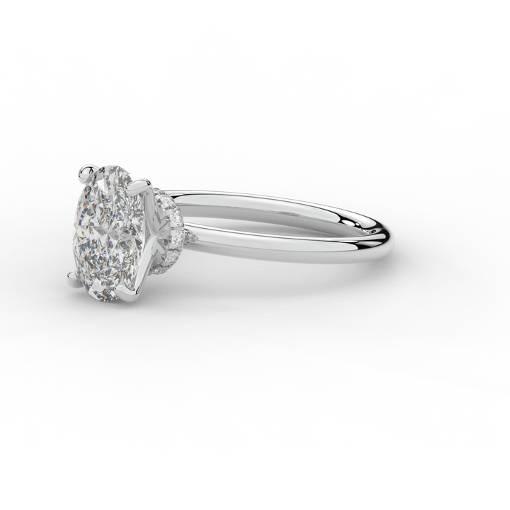 2.05CT.TW OVAL LAB DIAMOND SOLITAIRE ENGAGEMENT RING - Nazarelle