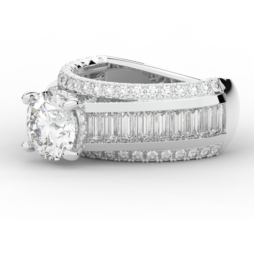 3.15CT.TW ROUND LAB DIAMOND ENGAGEMENT RING - Nazarelle