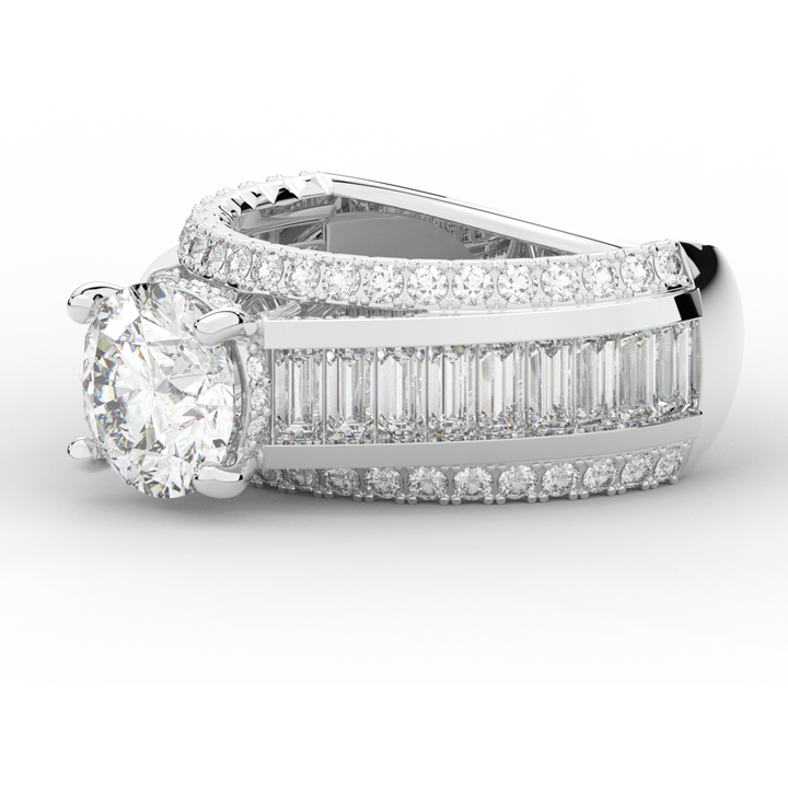 3.15CT.TW ROUND LAB DIAMOND ENGAGEMENT RING - Nazarelle