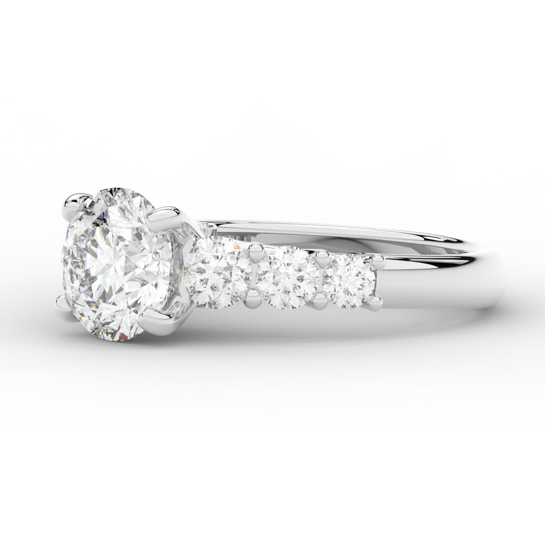 3.00CT.TW ROUND LAB DIAMOND  ENGAGEMENT RING - Nazarelle