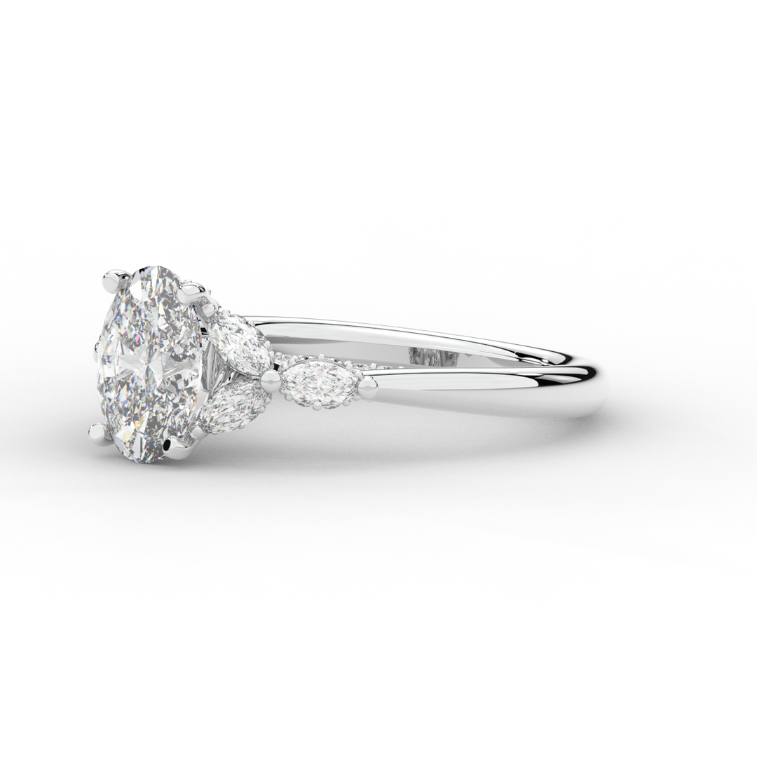 2.00CT.TW OVAL LAB DIAMOND ENGAGEMENT RING - Nazarelle