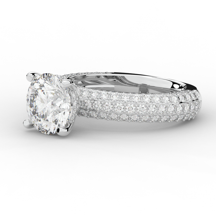 4.80CT.TW ROUND LAB DIAMOND UNDERHALO ENGAGEMENT RING - Nazarelle