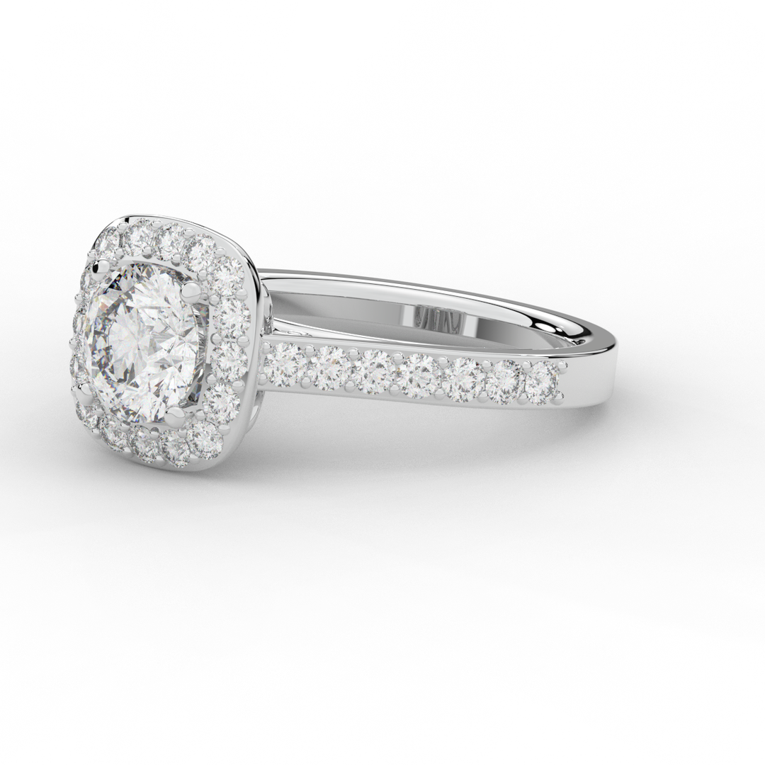 2.25CT.TW ROUND LAB DIAMOND HALO ENGAGEMENT RING - Nazarelle
