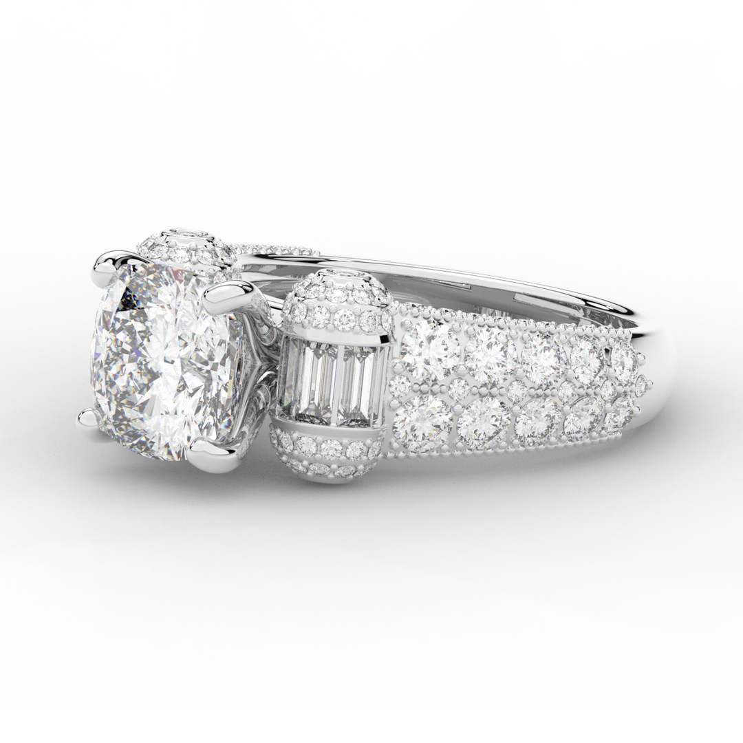 4.75CT.TW CUSHION LAB DIAMOND ENGAGEMENT RING - Nazarelle