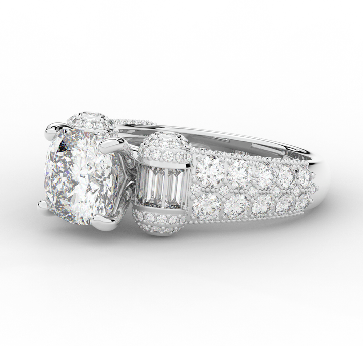 4.75CT.TW CUSHION LAB DIAMOND ENGAGEMENT RING - Nazarelle