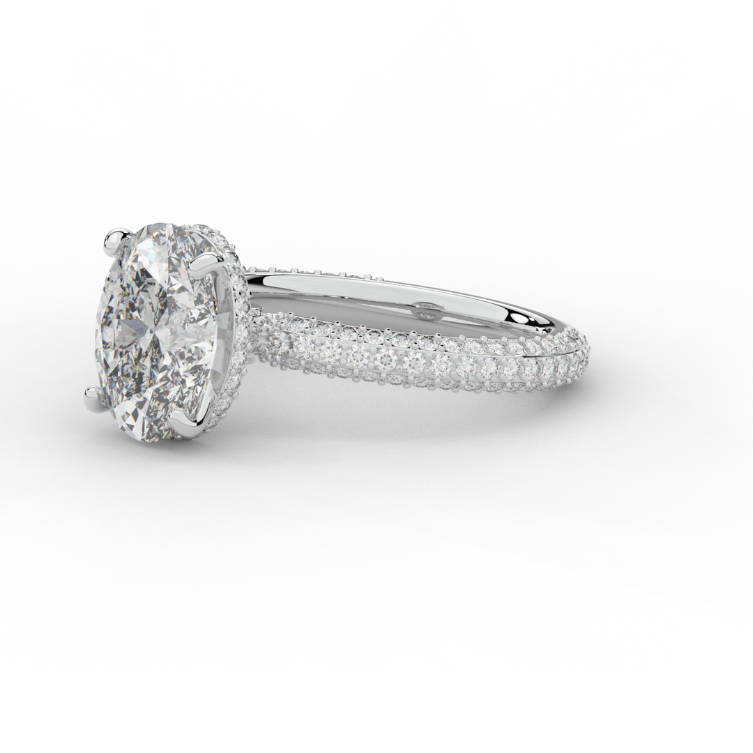 3.60CT.TW OVAL LAB DIAMOND SOLITAIRE ENGAGEMENT RING - Nazarelle