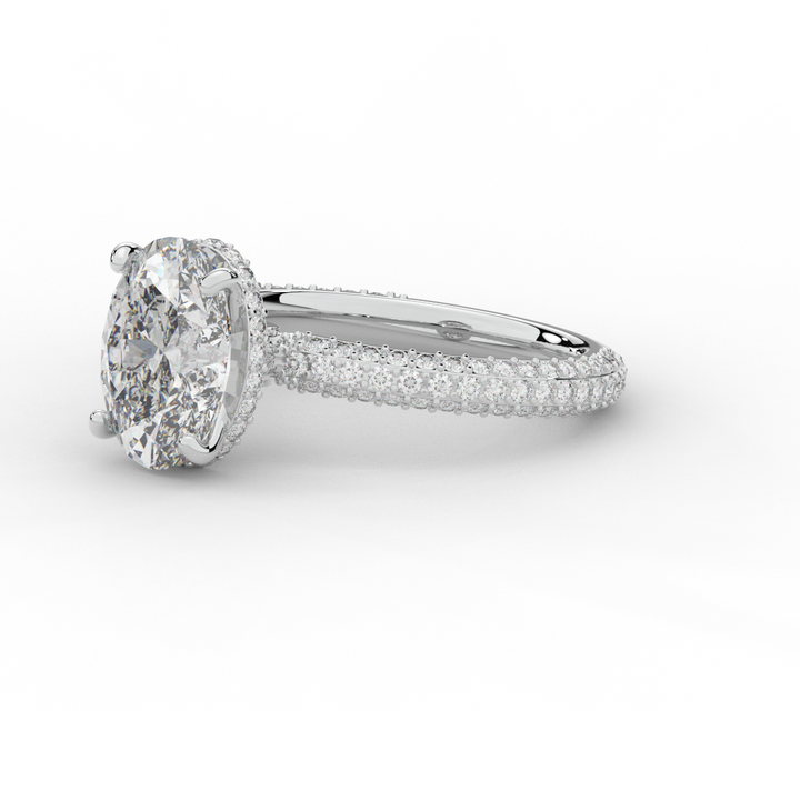 3.60CT.TW OVAL LAB DIAMOND SOLITAIRE ENGAGEMENT RING - Nazarelle