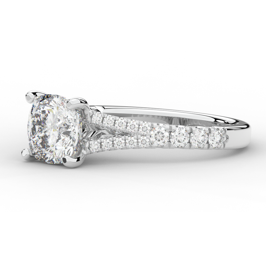 2.45CT.TW CUSHION LAB DIAMOND ENGAGEMENT RING - Nazarelle