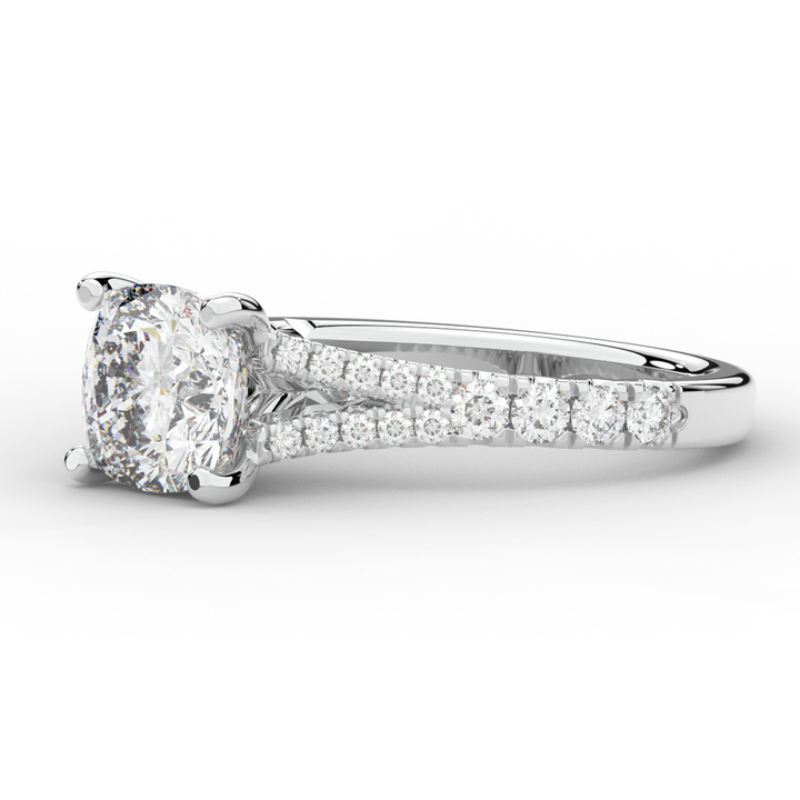 2.45CT.TW CUSHION LAB DIAMOND ENGAGEMENT RING - Nazarelle