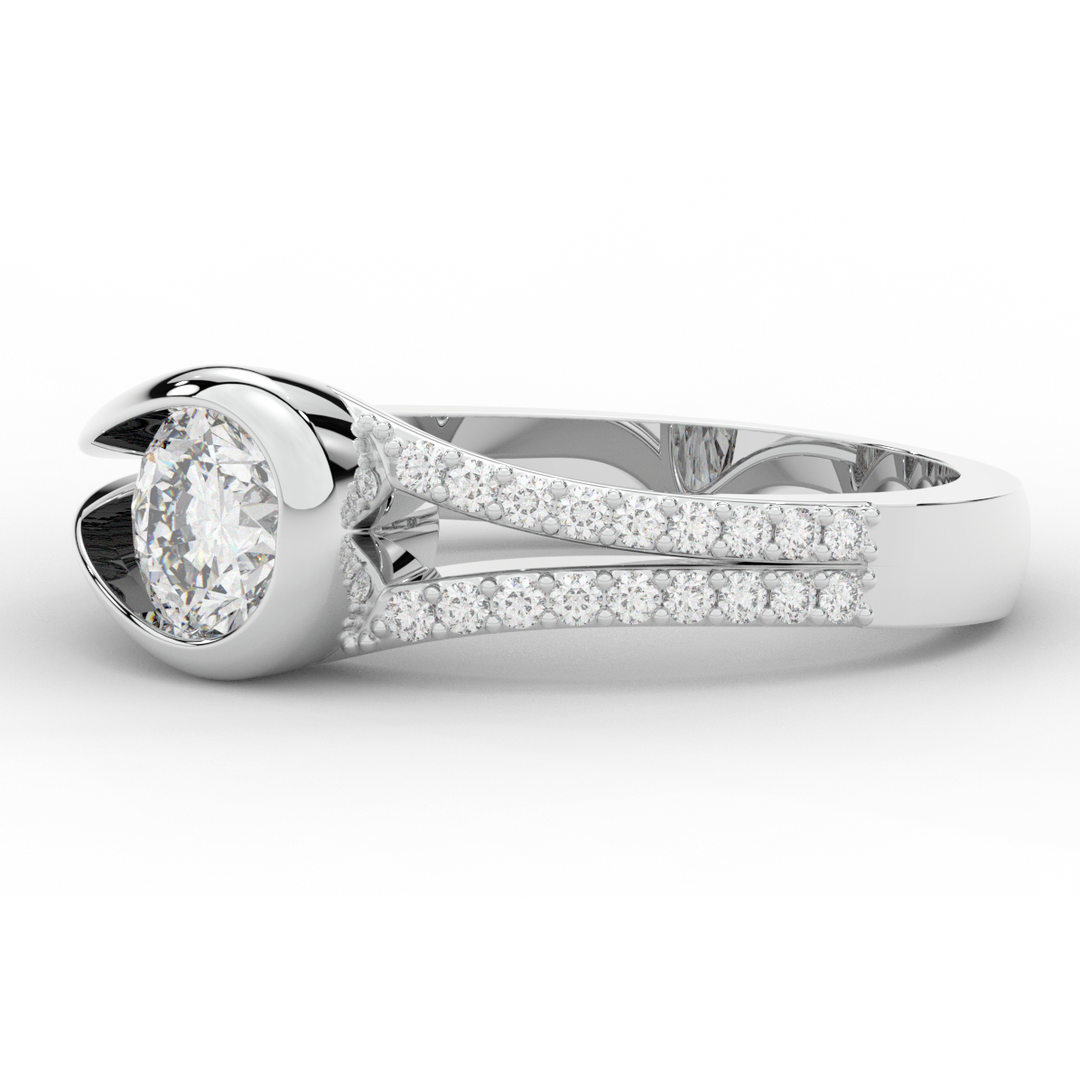 1.10CT.TW ROUND LAB DIAMOND SOLITAIRE ENGAGEMENT RING - Nazarelle