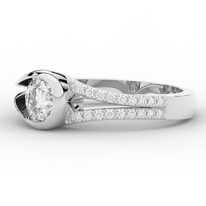 1.10CT.TW ROUND LAB DIAMOND SOLITAIRE ENGAGEMENT RING - Nazarelle