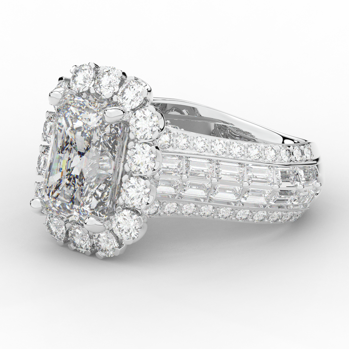 8.00CT.TW RADIANT LAB DIAMOND HALO ENGAGEMENT RING - Nazarelle