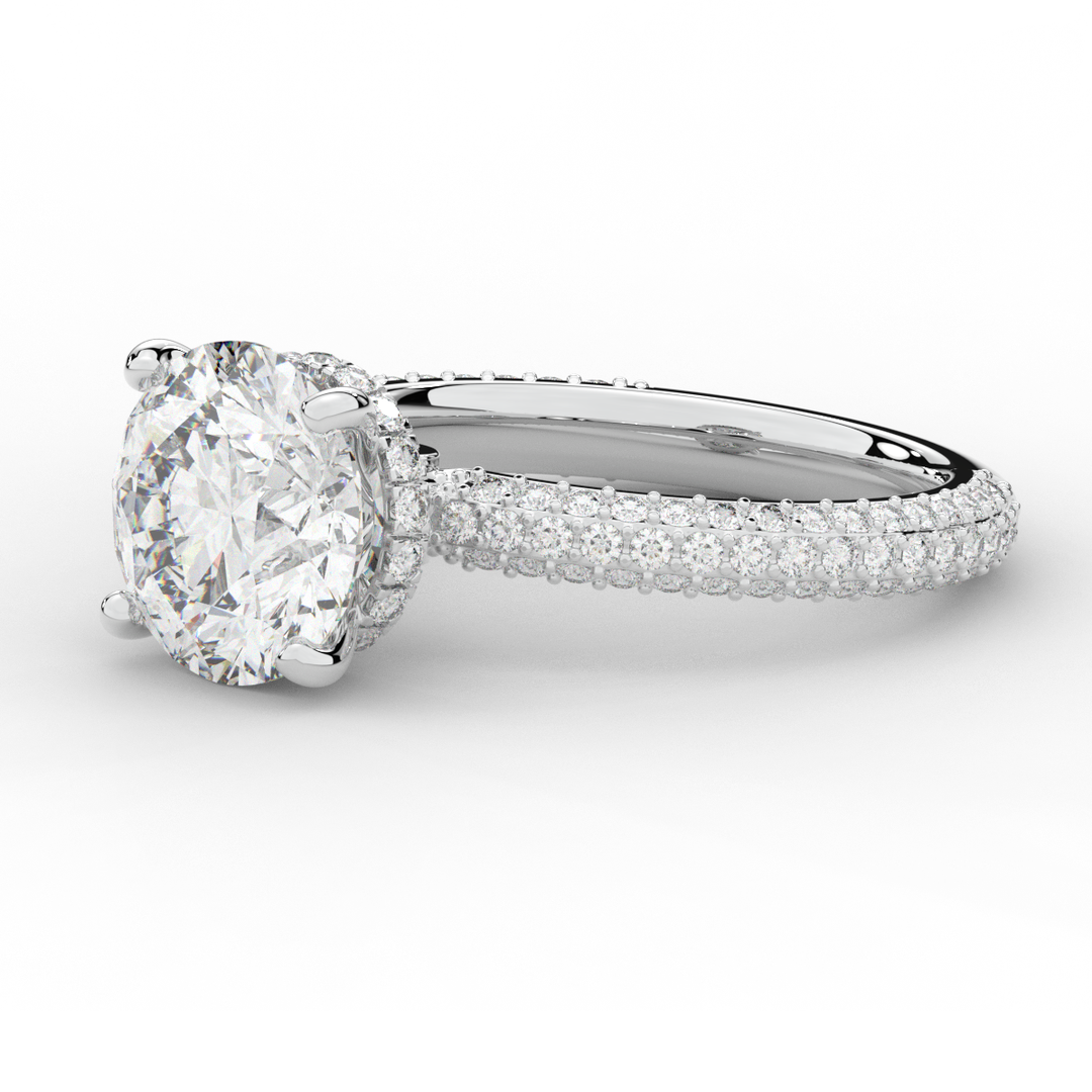 3.60CT.TW ROUND LAB DIAMOND SOLITAIRE ENGAGEMENT RING - Nazarelle