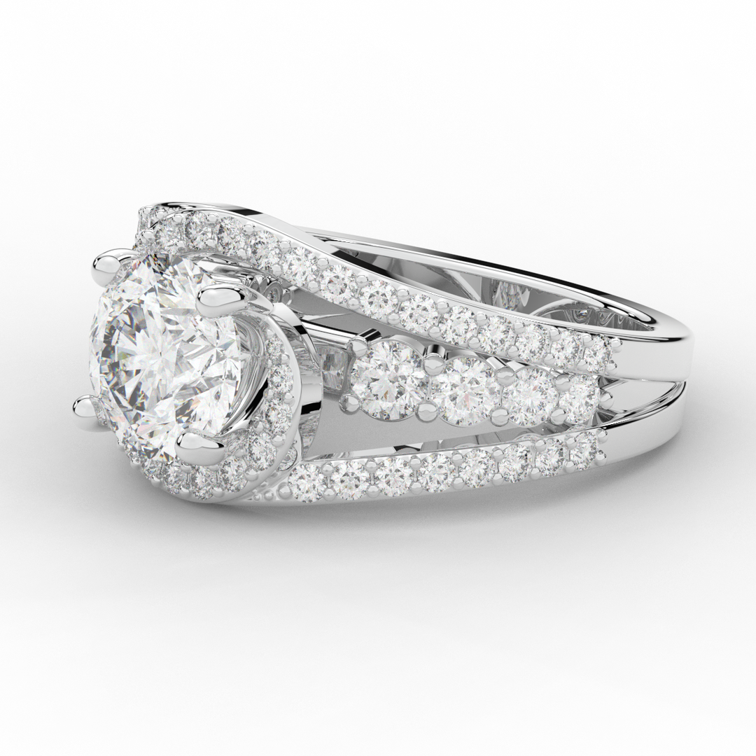 3.30CT.TW ROUND LAB DIAMOND ENGAGEMENT RING - Nazarelle