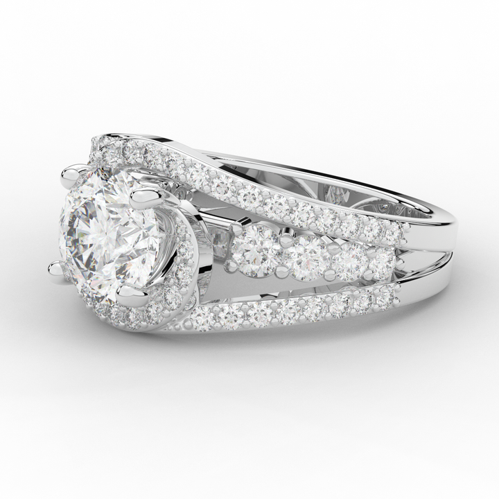 3.30CT.TW ROUND LAB DIAMOND ENGAGEMENT RING - Nazarelle