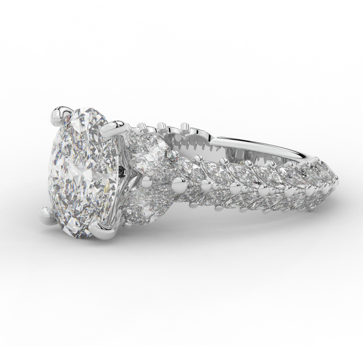 5.25CT.TW OVAL LAB DIAMOND HALO ENGAGEMENT RING - Nazarelle