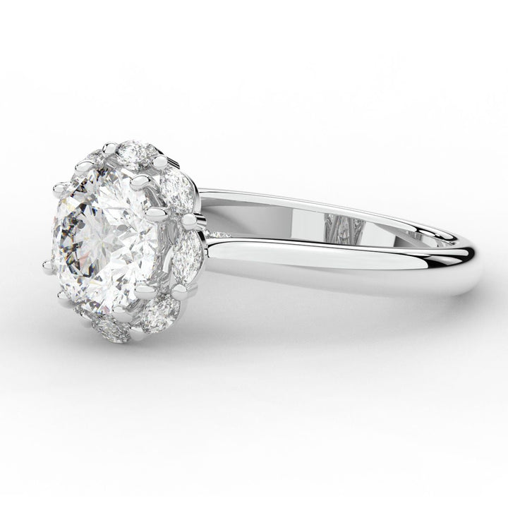 2.40CT.TW ROUND LAB DIAMOND HALO ENGAGEMENT RING - Nazarelle