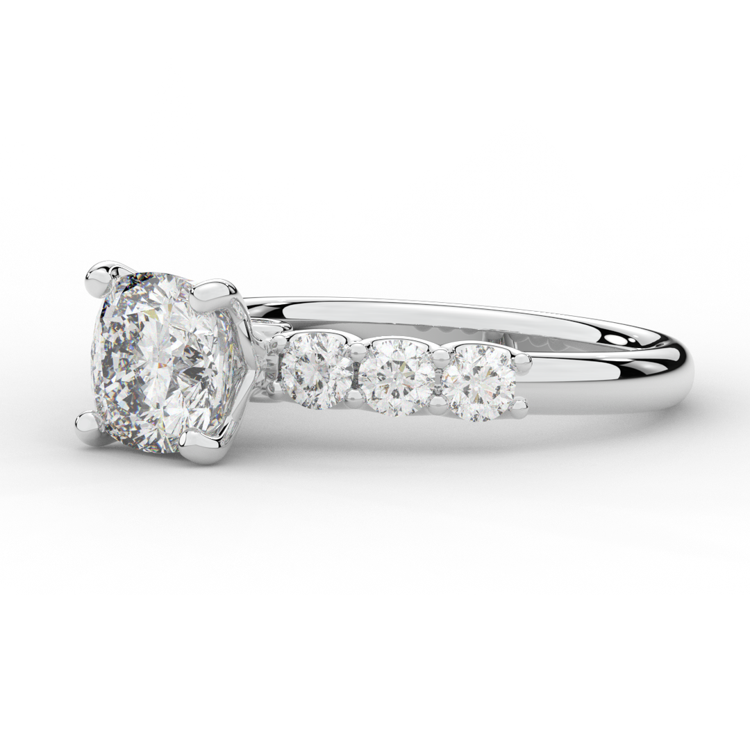 2.60CT.TW CUSHION LAB DIAMOND SOLITAIRE ENGAGEMENT RING - Nazarelle