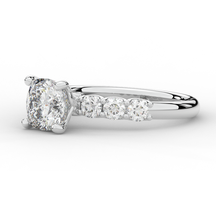 2.60CT.TW CUSHION LAB DIAMOND SOLITAIRE ENGAGEMENT RING - Nazarelle