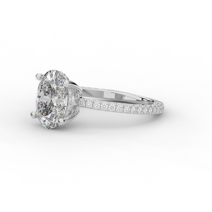 3.15CT.TW OVAL LAB DIAMOND SOLITAIRE ENGAGEMENT RING - Nazarelle