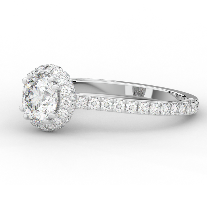 1.90CT.TW ROUND LAB DIAMOND HALO ENGAGEMENT RING - Nazarelle