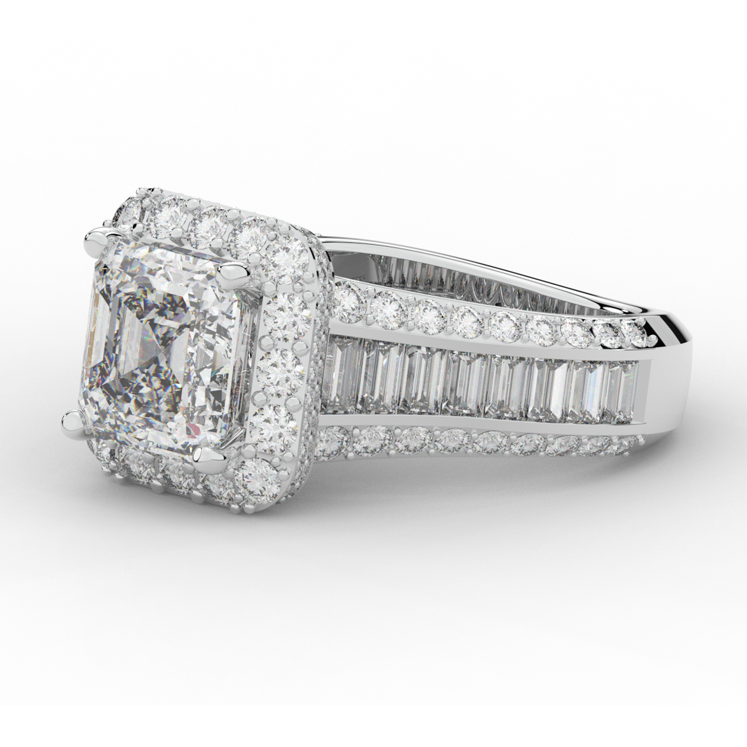 6.10CT.TW ASCHER LAB DIAMOND HALO ENGAGEMENT RING - Nazarelle