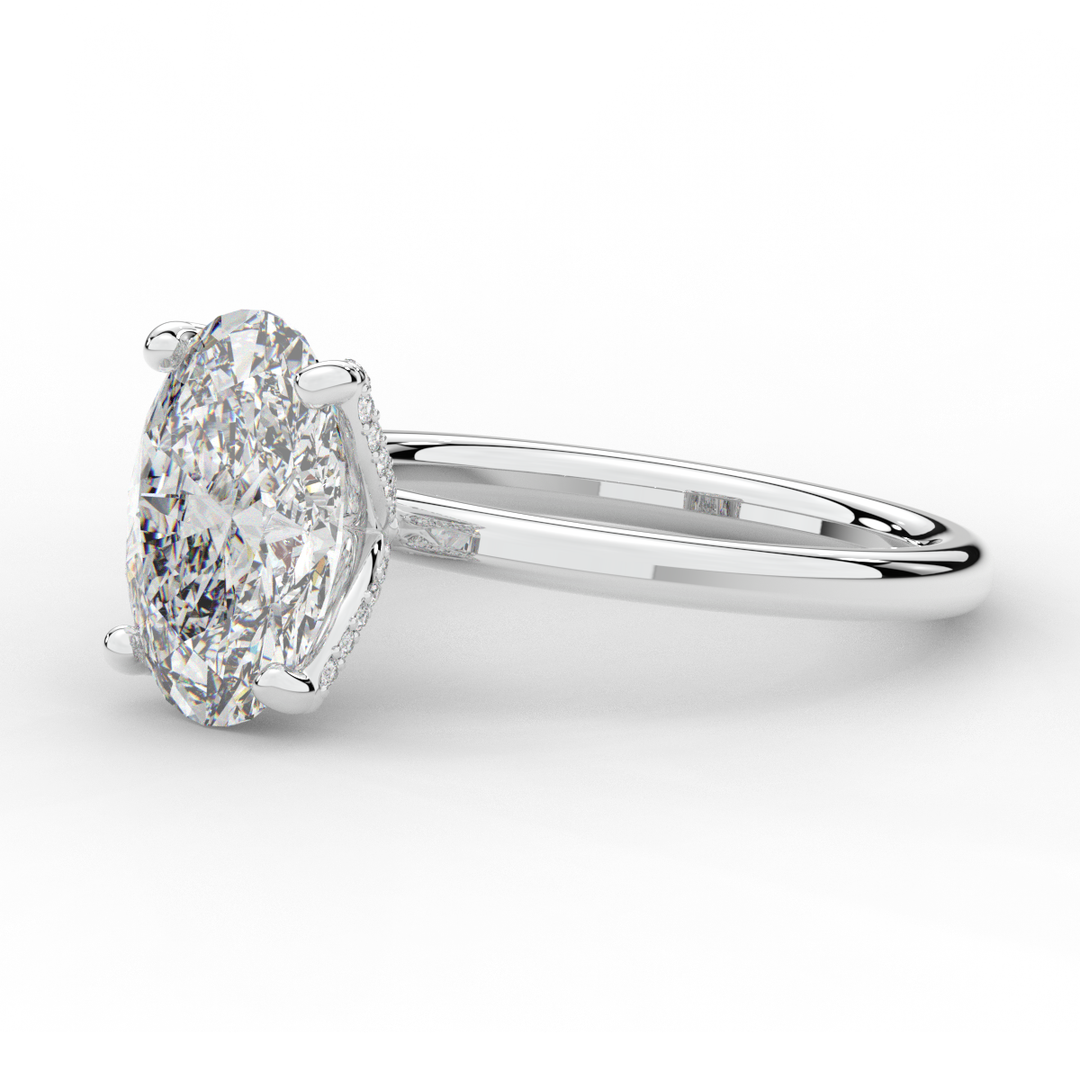 3.10CT.TW OVAL LAB DIAMOND ENGAGEMENT RING - Nazarelle