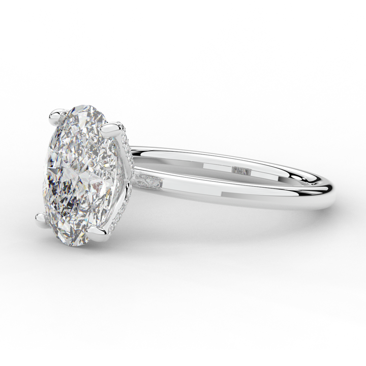 3.10CT.TW OVAL LAB DIAMOND ENGAGEMENT RING - Nazarelle
