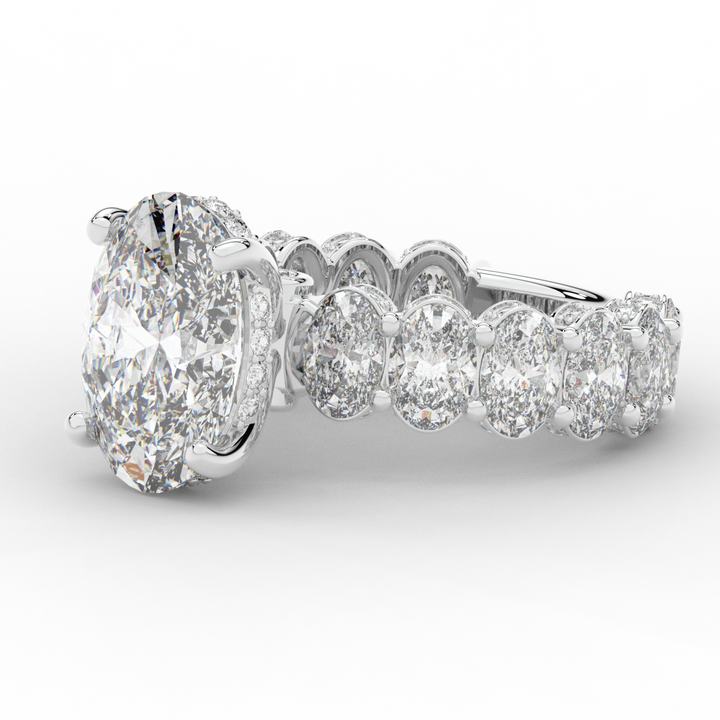 10.90CT.TW OVAL LAB DIAMOND SOLITAIRE ENGAGEMENT RING - Nazarelle