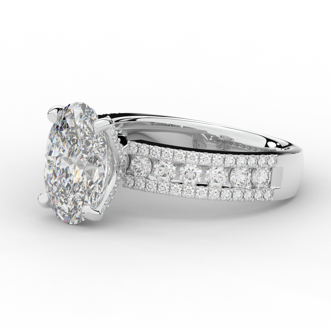 3.95CT.TW OVAL LAB DIAMOND SOLITAIRE ENGAGEMENT RING - Nazarelle