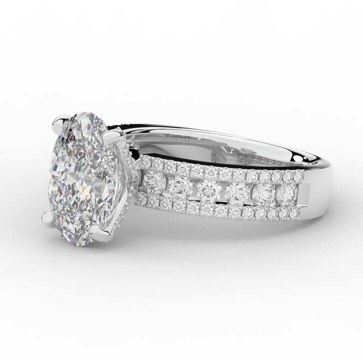3.95CT.TW OVAL LAB DIAMOND SOLITAIRE ENGAGEMENT RING - Nazarelle
