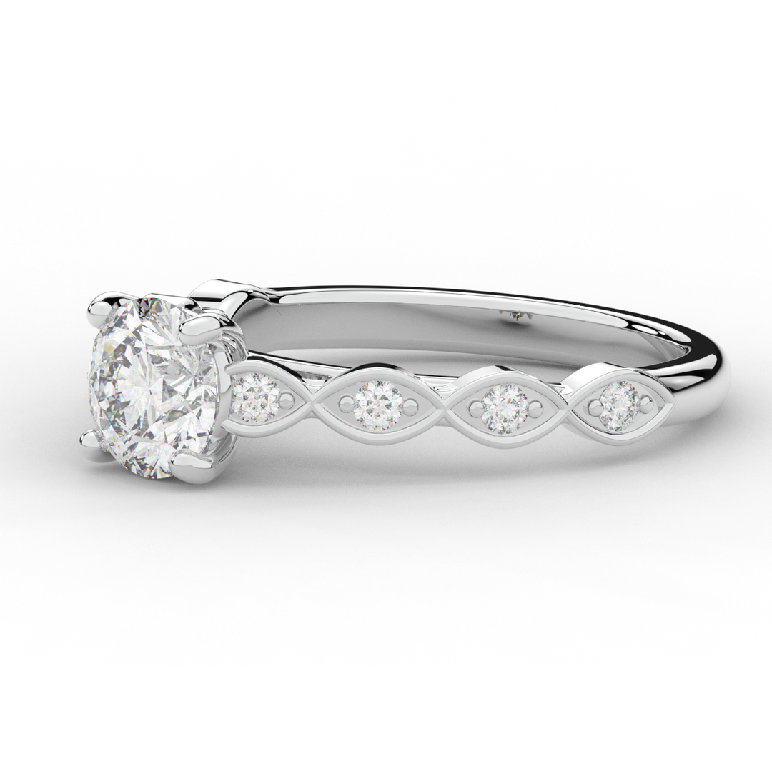 1.15CT.TW ROUND LAB DIAMOND SOLITAIRE ENGAGEMENT RING - Nazarelle