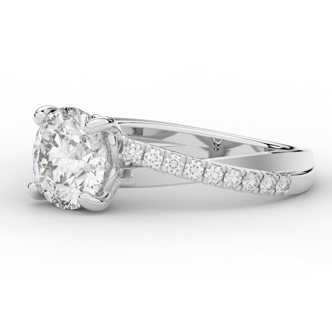 2.20CT.TW ROUND LAB DIAMOND TWISTBAND ENGAGEMENT RING
