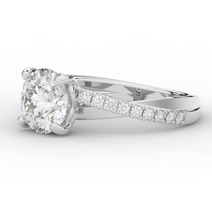 2.20CT.TW ROUND LAB DIAMOND TWISTBAND ENGAGEMENT RING