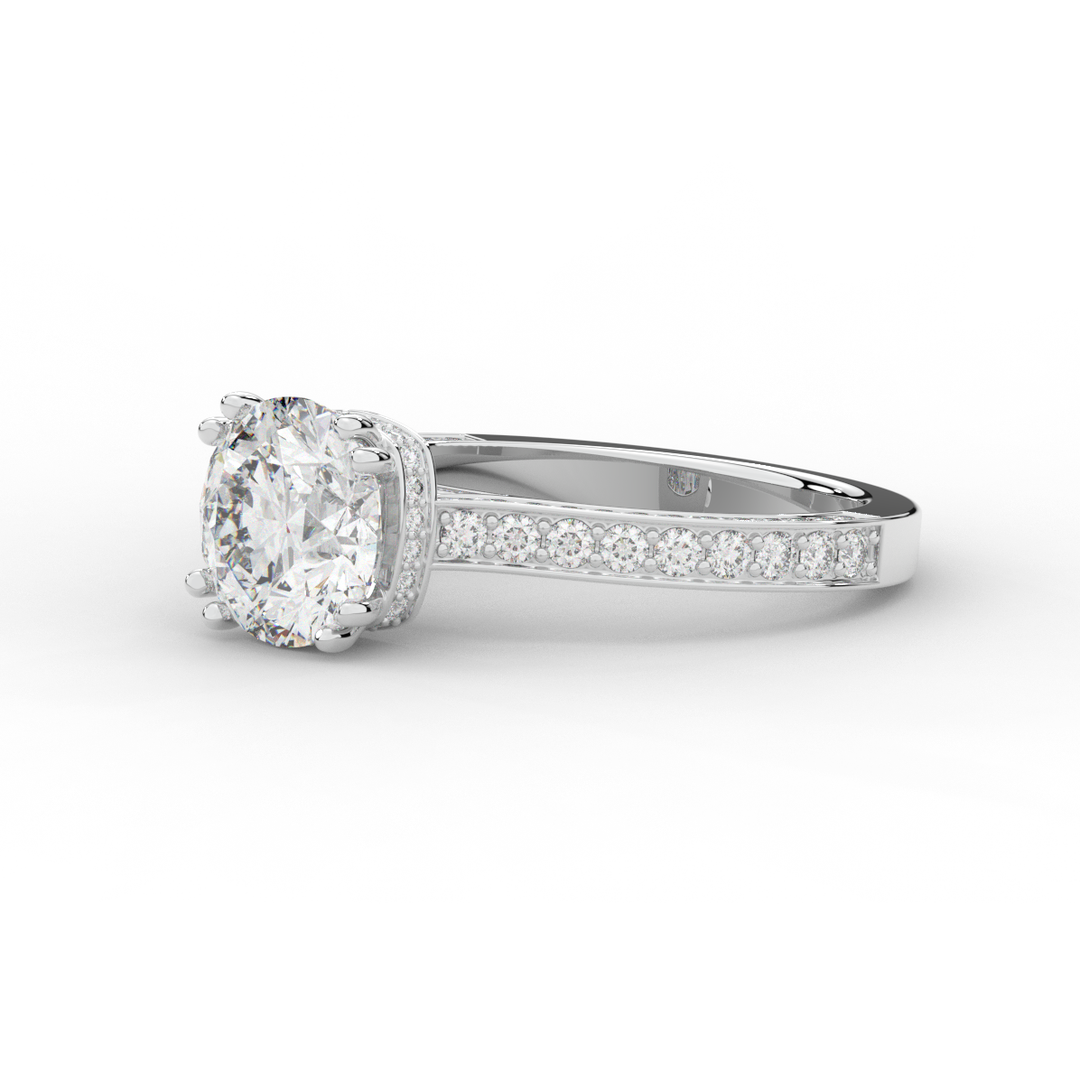 2.60CT.TW ROUND LAB DIAMOND SOLITAIRE ENGAGEMENT RING - Nazarelle
